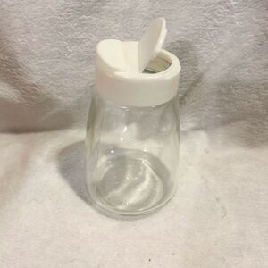 Clear Glass Jar with White Lid
